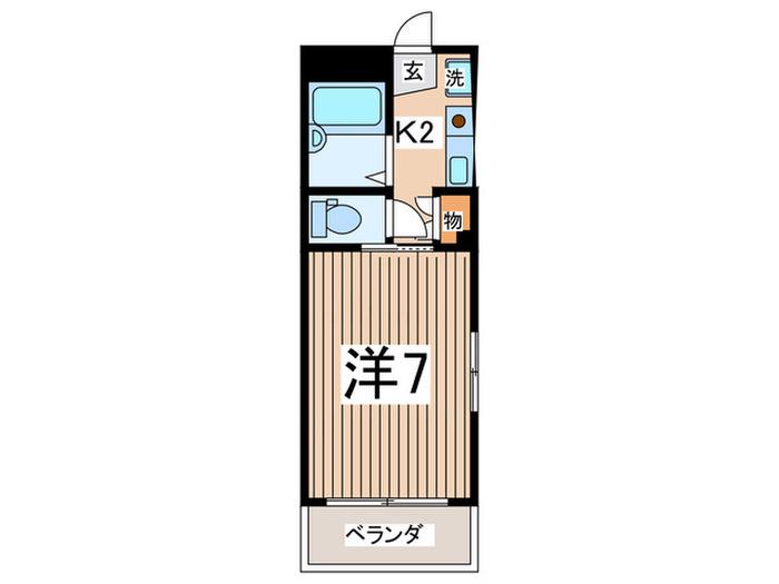 日向マンション(1K/2階)の間取り写真