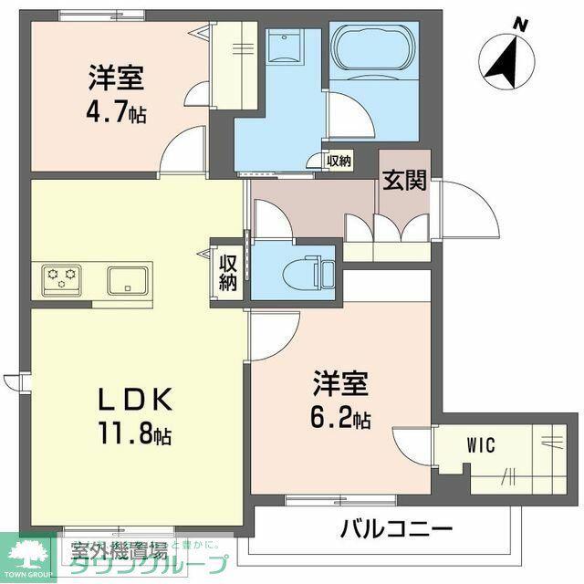 コート辻堂(2LDK/3階)の間取り写真