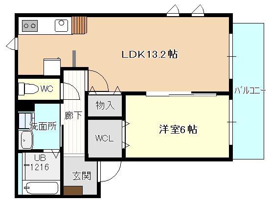 サクラーレ(1LDK/1階)の間取り写真