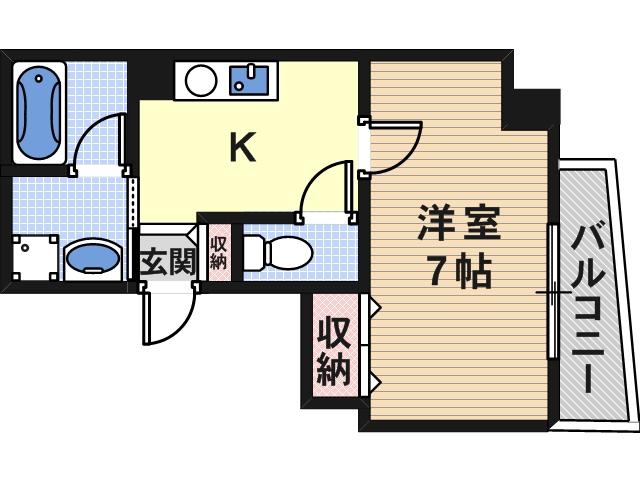 エクセル杭全(1K/1階)の間取り写真
