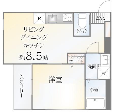アウリー綾瀬(1LDK/3階)の間取り写真