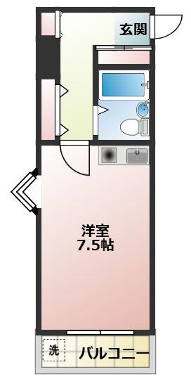 セザールプラザ府中(ワンルーム/8階)の間取り写真