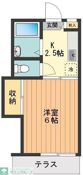 ビューコート高尾(1K/1階)の間取り写真