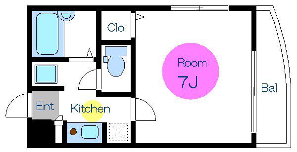 FLAT ONE(1K/3階)の間取り写真