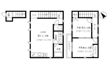 フレア駒込(2LDK/2階)の間取り写真