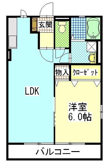 フローラさくら(1LDK/2階)の間取り写真