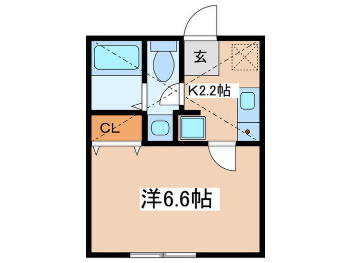 エクシア町田(1K/2階)の間取り写真