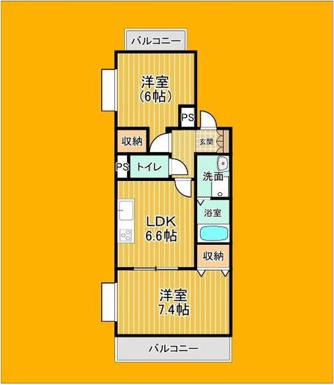 ラフォーレ瑞穂(2DK/3階)の間取り写真