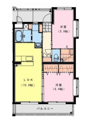 サン スカイ メゾン(2LDK/3階)の間取り写真