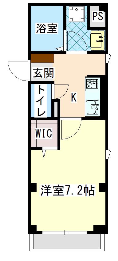 ハイステージ金沢文庫II(1K/1階)の間取り写真
