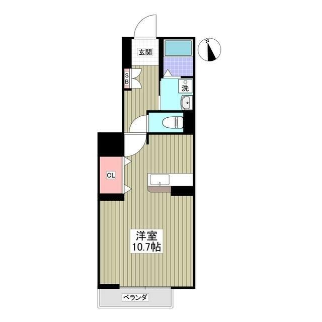 エアリーズ(ワンルーム/1階)の間取り写真