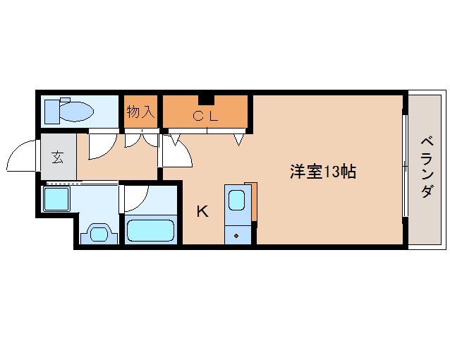 山中ビル(ワンルーム/3階)の間取り写真