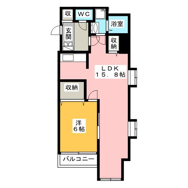 LAUREL COURT 常盤(1LDK/10階)の間取り写真