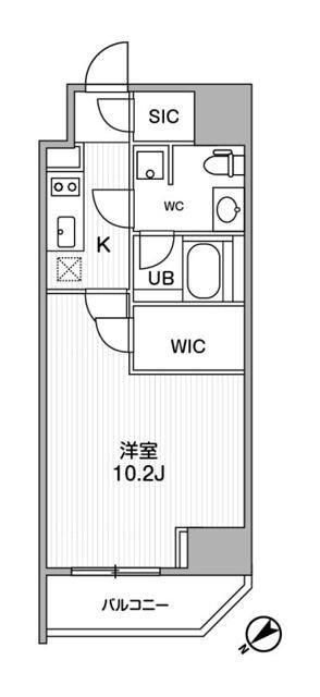 オルタナ恵比寿(1K/7階)の間取り写真