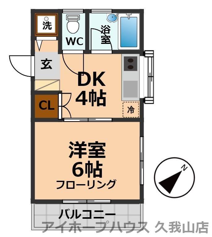 クレール三鷹台(1DK/1階)の間取り写真