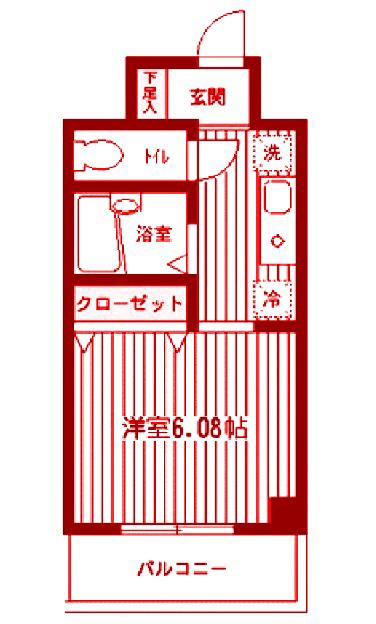 フォレスト向河原(1K/2階)の間取り写真