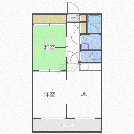 プラチナマンション北21条(2DK/5階)の間取り写真