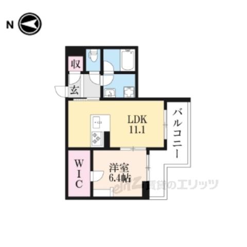 シャーメゾンFUJIMOTO2(1LDK/2階)の間取り写真