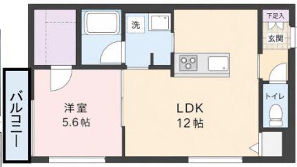 セルノア(1LDK/1階)の間取り写真