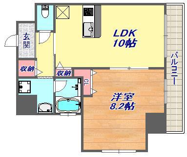 住吉VALORE(1LDK/5階)の間取り写真