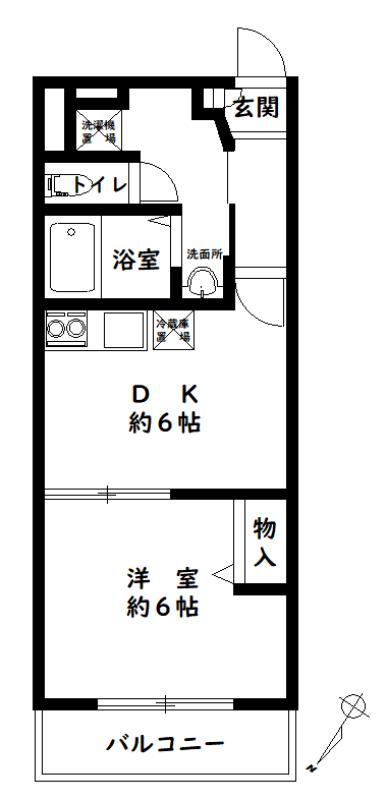 シェモワ西新宿(1DK/3階)の間取り写真