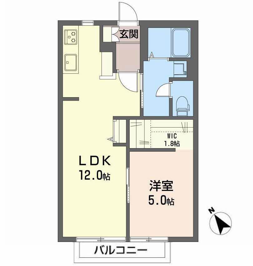 シャーメゾンななえPARTI(1LDK/1階)の間取り写真