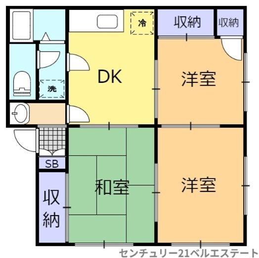 メゾン祇園(3DK/1階)の間取り写真