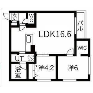 WALPOLE PARK 千歳(2LDK/2階)の間取り写真