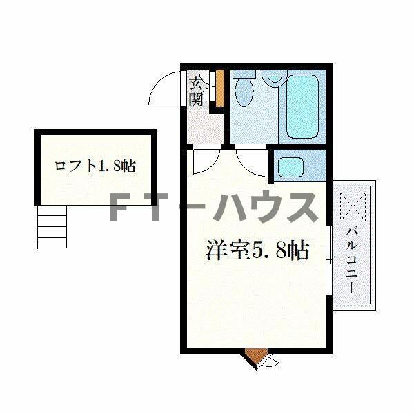 サンピア七林(ワンルーム/2階)の間取り写真