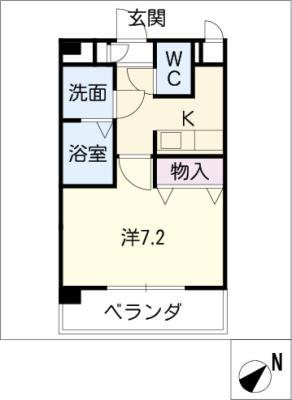 ルミエール山之手(1K/3階)の間取り写真