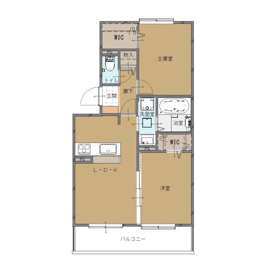 ロイヤルハイツ那珂川(2LDK/2階)の間取り写真