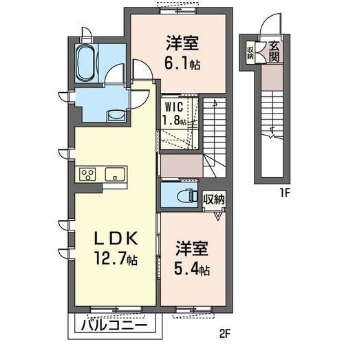SHM ピュア・ウインドII(2LDK/2階)の間取り写真