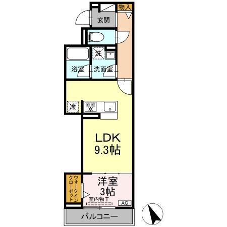アリヴィオ(1LDK/3階)の間取り写真