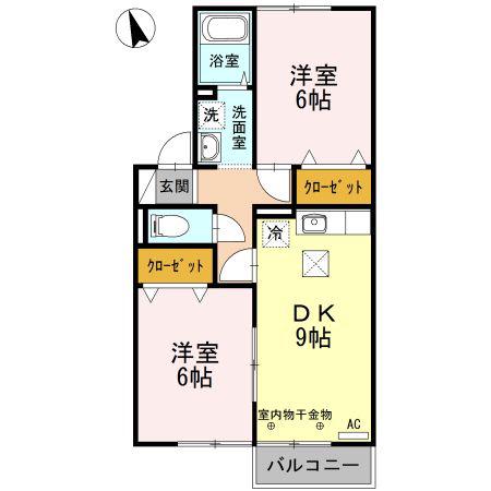 STORK IMAI II(2DK/1階)の間取り写真