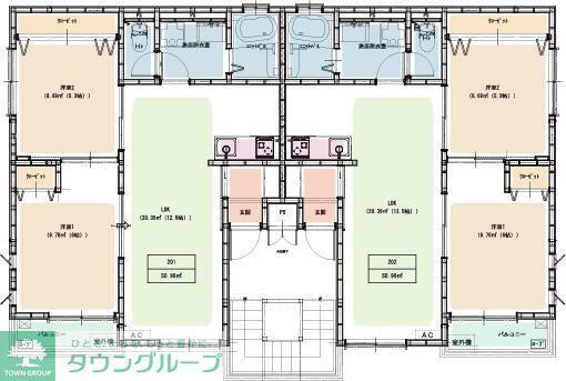 VILLA BRISE 川口(2LDK/1階)の間取り写真