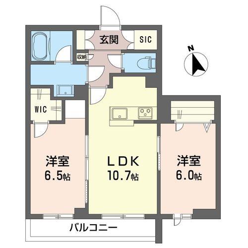 プレシャスライズ(2LDK/2階)の間取り写真