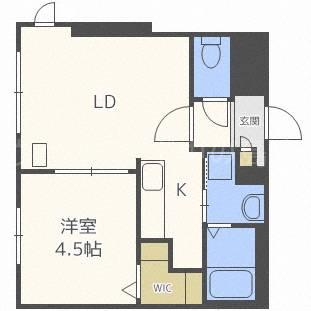 ワイズ白石(1LDK/4階)の間取り写真