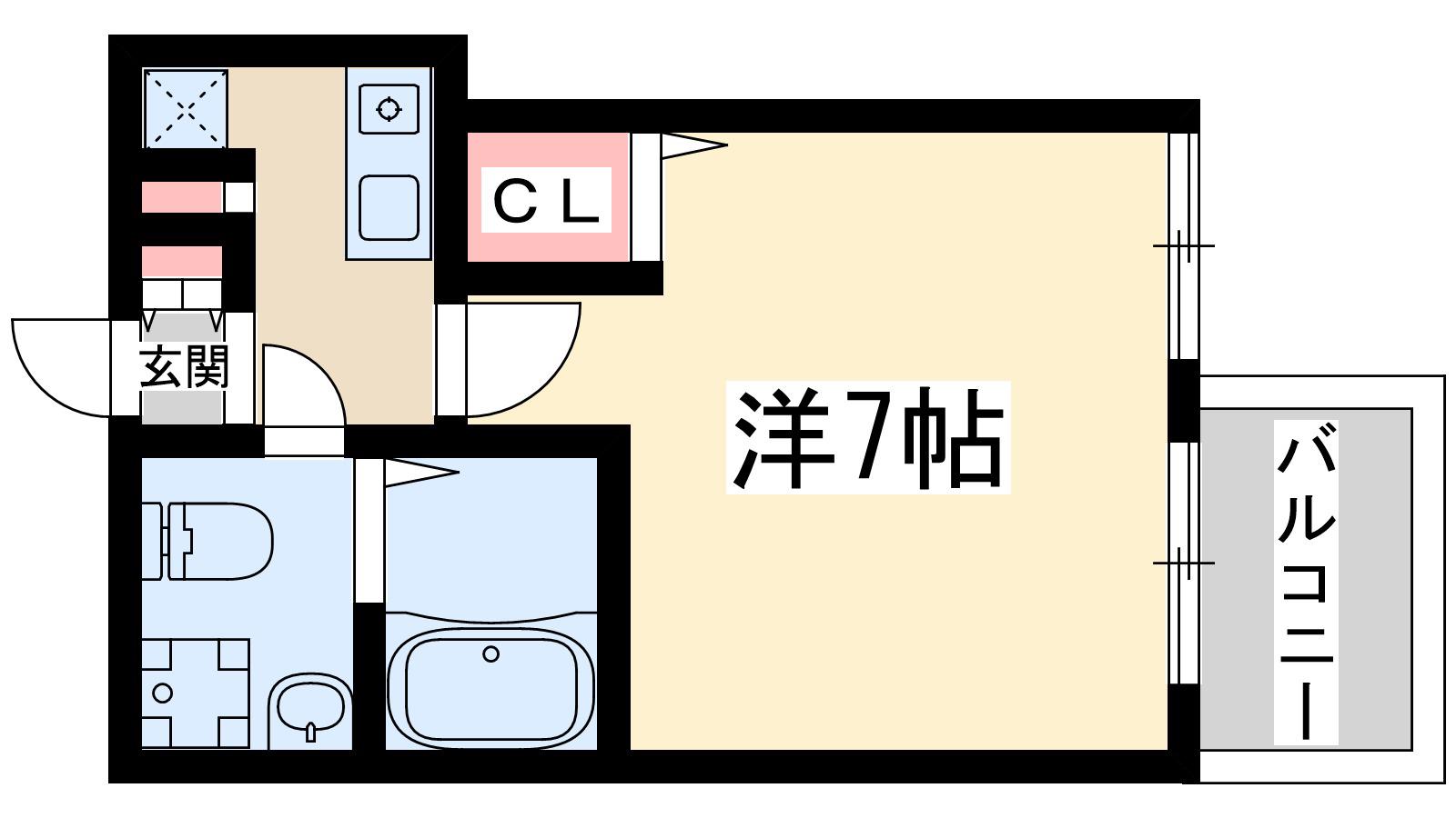 アスール江坂サード(1K/8階)の間取り写真