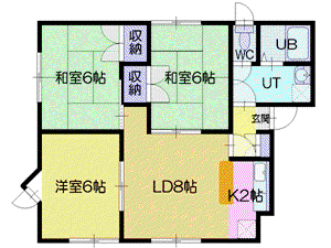 メイユール高砂壱番館(3LDK/2階)の間取り写真