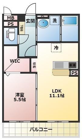 プレジャー希(1LDK/5階)の間取り写真