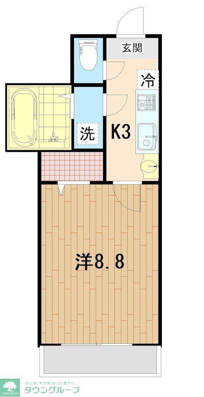 ダンリーベル三郷(1K/2階)の間取り写真