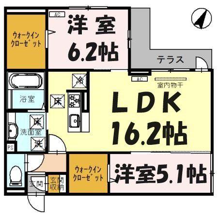 AVANZA BERL Ⅱ(2LDK/1階)の間取り写真