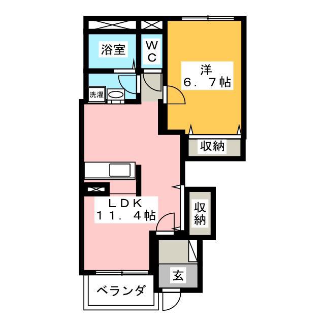 グランステラ(1LDK/1階)の間取り写真