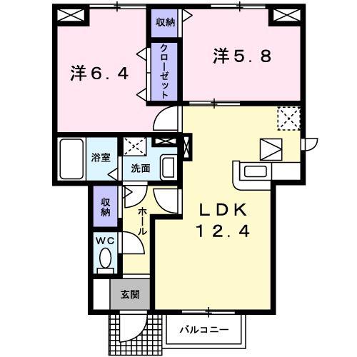 サバーバンハウスI(2LDK/1階)の間取り写真