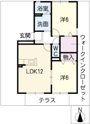 スノーレジデンス(2LDK/1階)の間取り写真