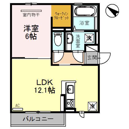 ソフィアコート鳥飼A棟(1LDK/3階)の間取り写真