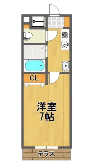 エトワール東浦和(1K/1階)の間取り写真