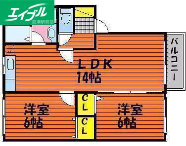 サンフラワー A(2LDK/1階)の間取り写真