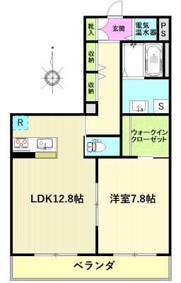 ビナ フォーチュネイト(1LDK/2階)の間取り写真