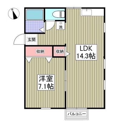 セントラルハイツアルシェ 101(1LDK/1階)の間取り写真